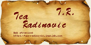 Tea Radinović vizit kartica